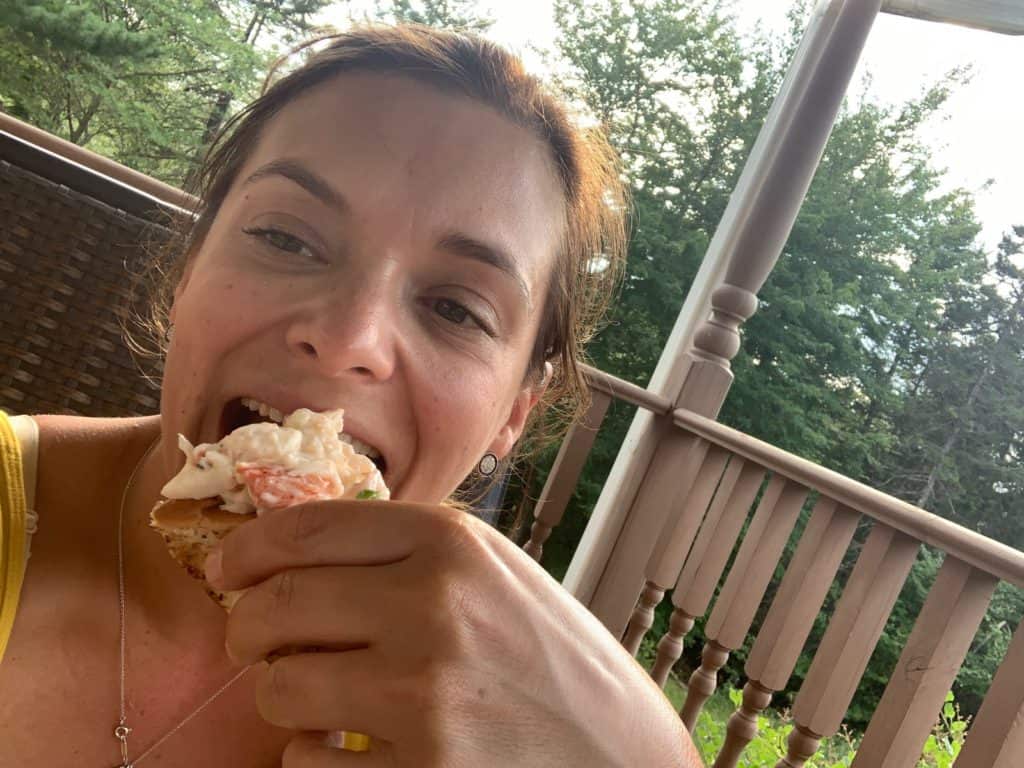 Melissa Enjoying Lobster Roll